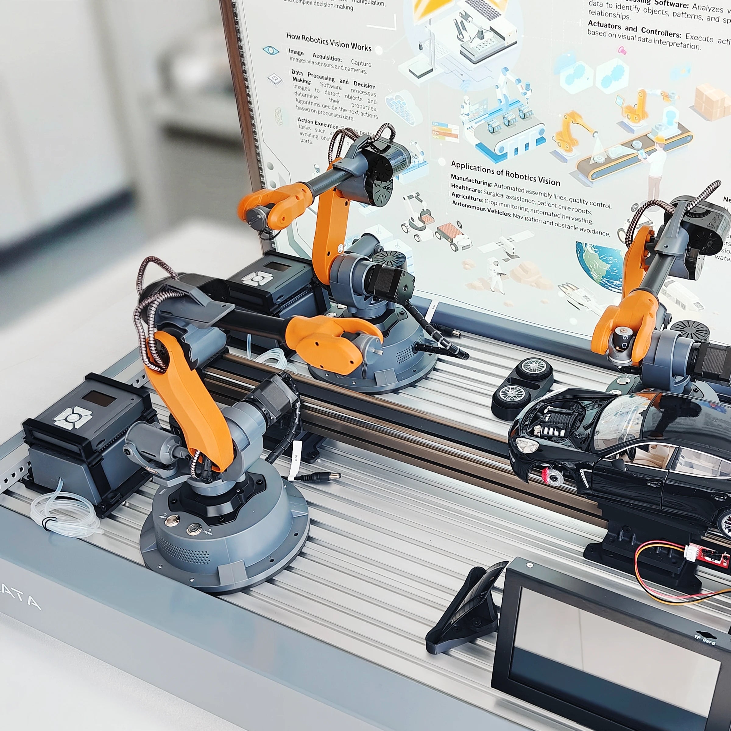 Automobile Assembly Cell (Mirobot) |Car Manufacturing Training Solution| Touch Screen