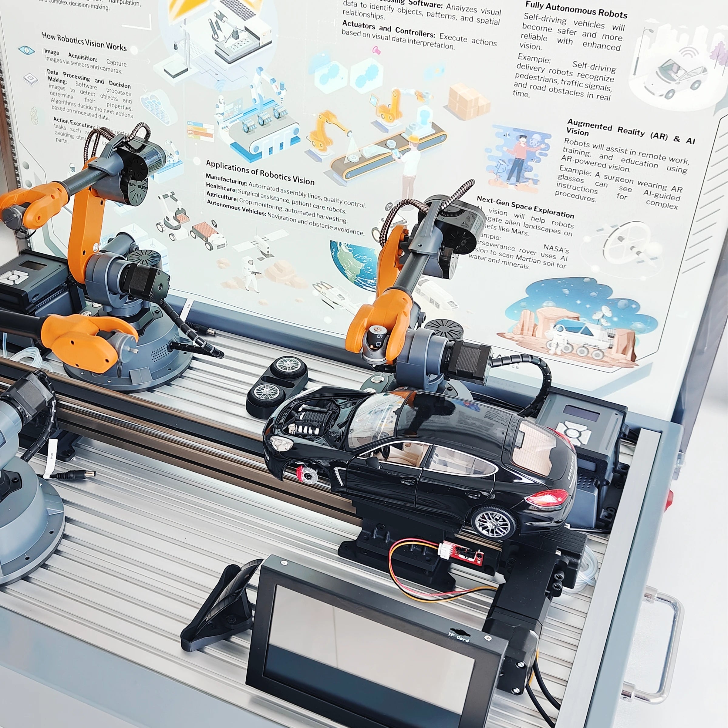 Automobile Assembly Cell (Mirobot) |Car Manufacturing Training Solution| Touch Screen