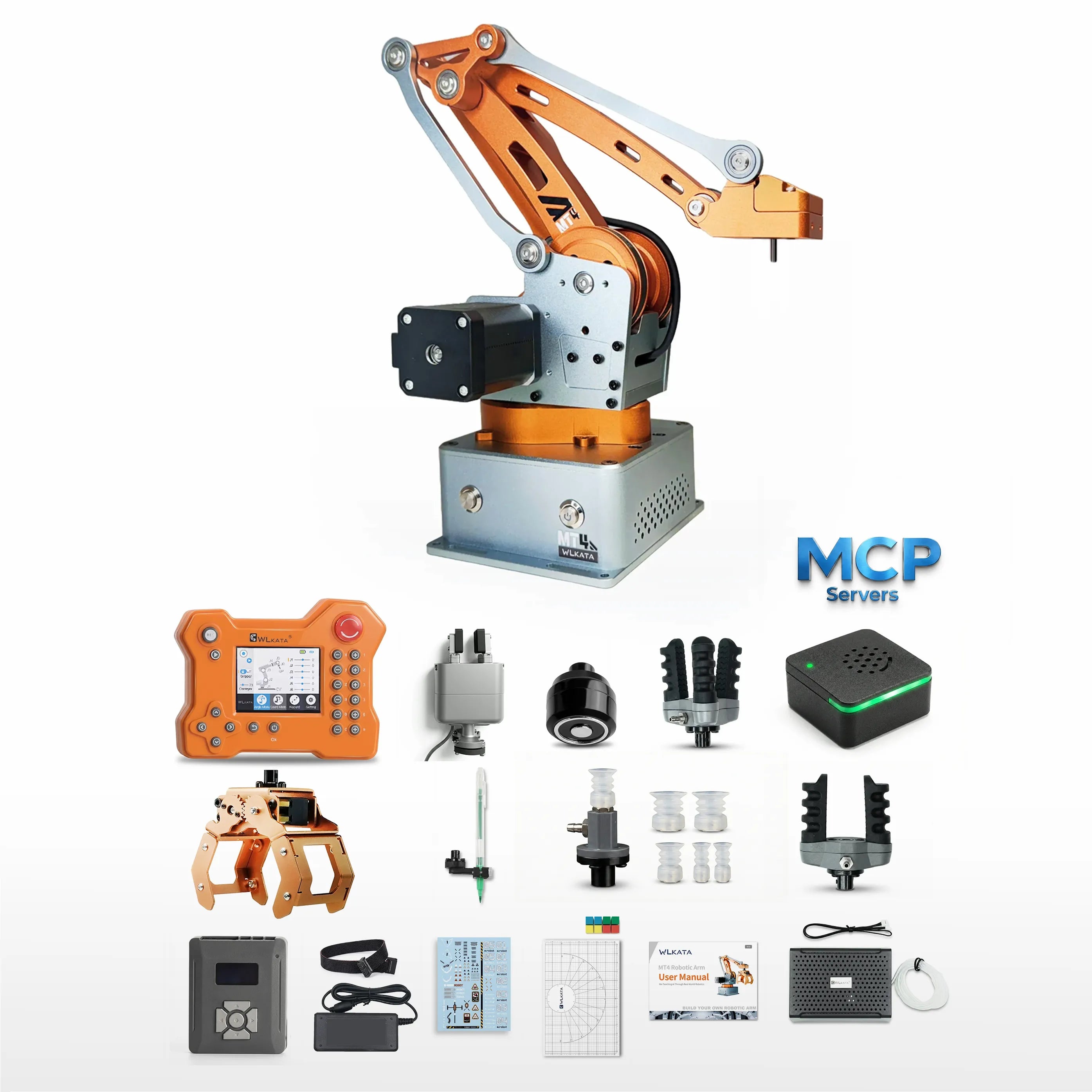 WLKATA MT4 Advanced Kit | 0.1mm Metal 4 Axis Robotic Arm, ROS2 Arduino, Rebuildable (Copy)