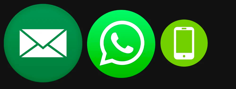 Email, WhatsApp, Phone