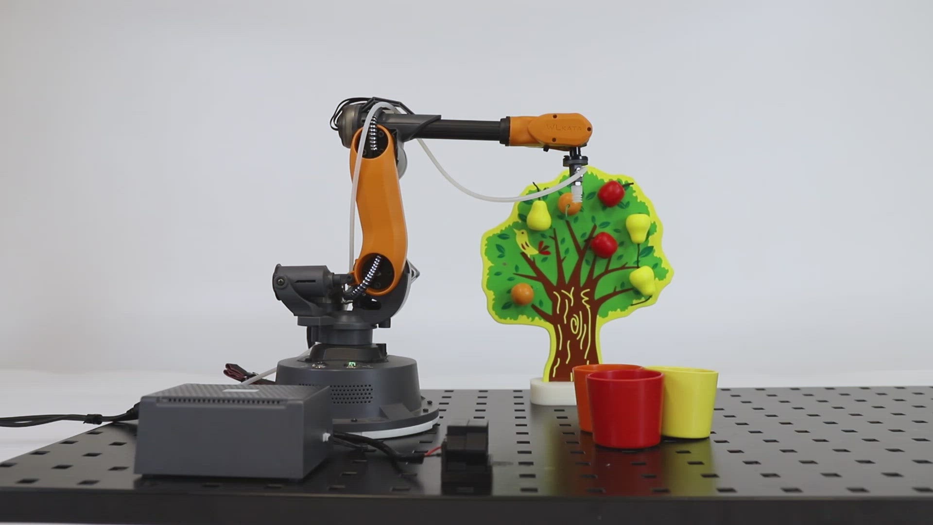 Load video: Educational Programmable Robotics Simulation Fruit Picking Line
